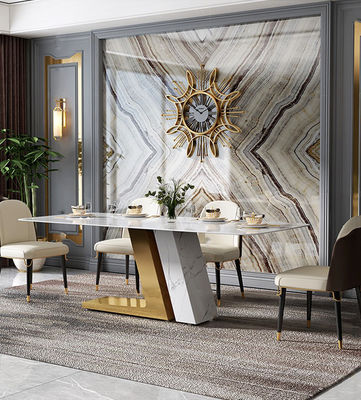 Купить Роскошные обеденные столы с мраморным верхом и нержавеющей сталью для оптовых покупок online manufacture