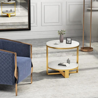 Купить Итальянский минималист из нержавеющей стали мраморный круговой диван столик online manufacture